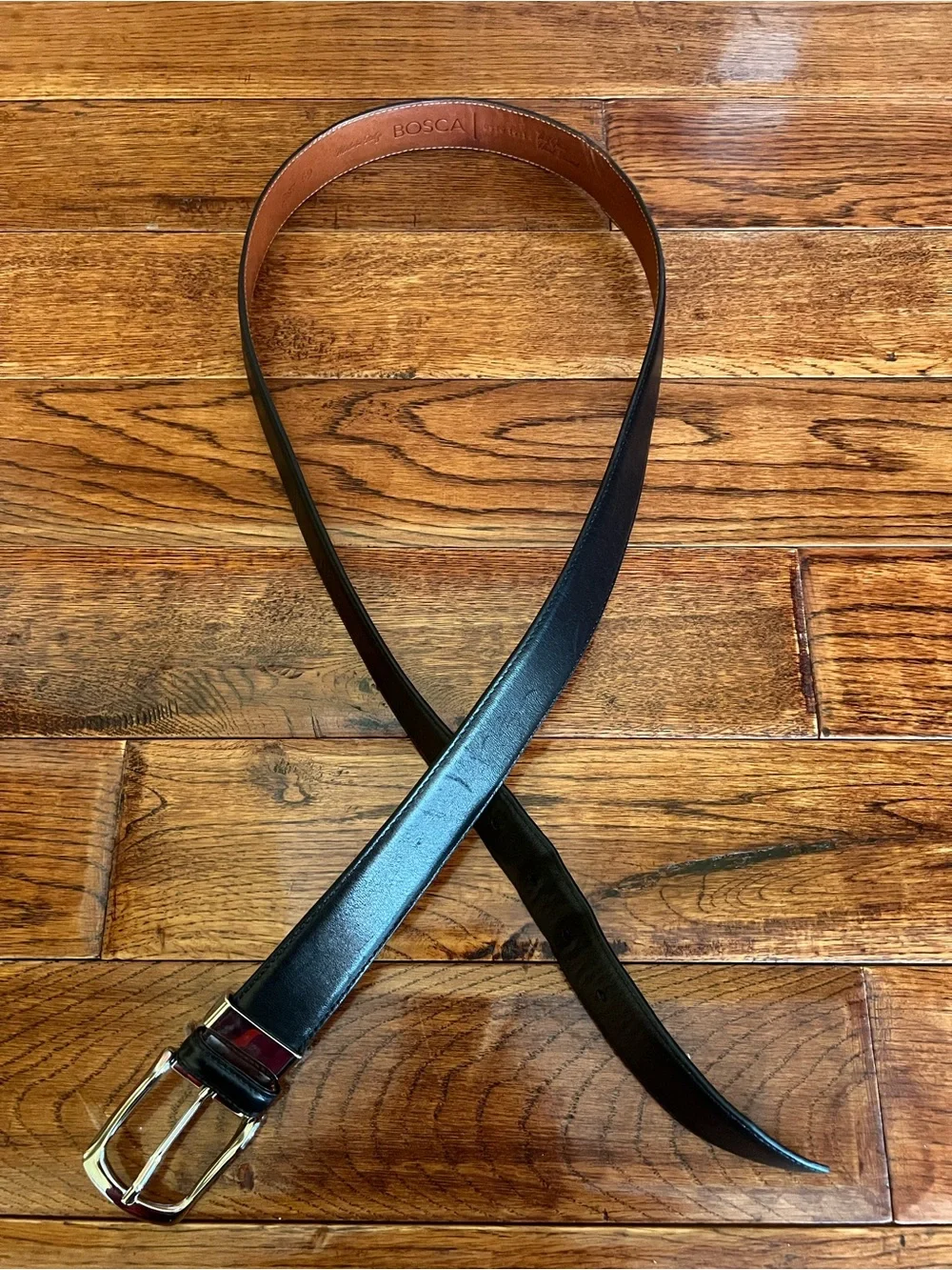 Bosca Men’s Belt Old Leather Roma Black Size 44/110